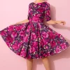 Pretty Dress Company Hepburn Sorrento 50's Swing Dress Berry