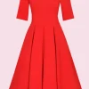 Pretty Dress Company Hepburn 50's Swing Dress Red