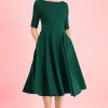 Pretty Dress Company Hepburn 50's Swing Dress Forest Green