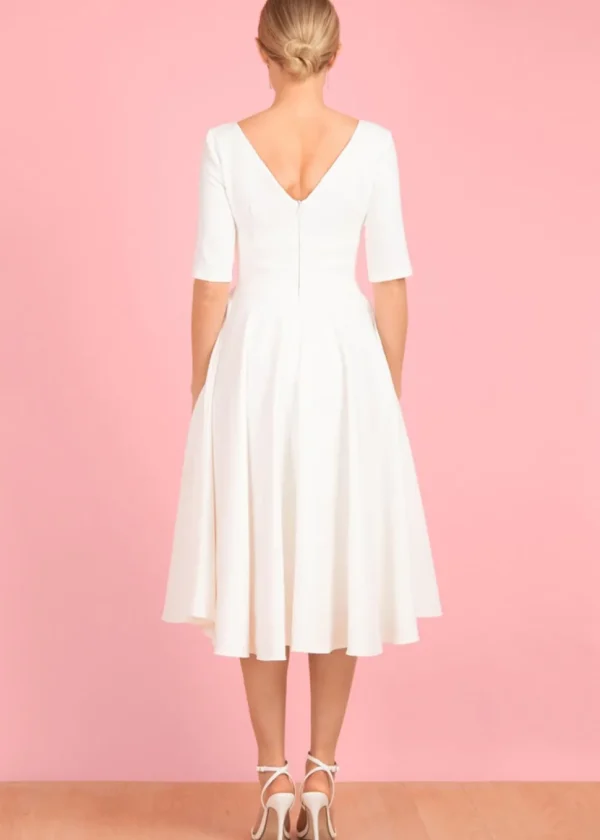 Pretty Dress Company Hepburn 50's Swing Dress Ivory