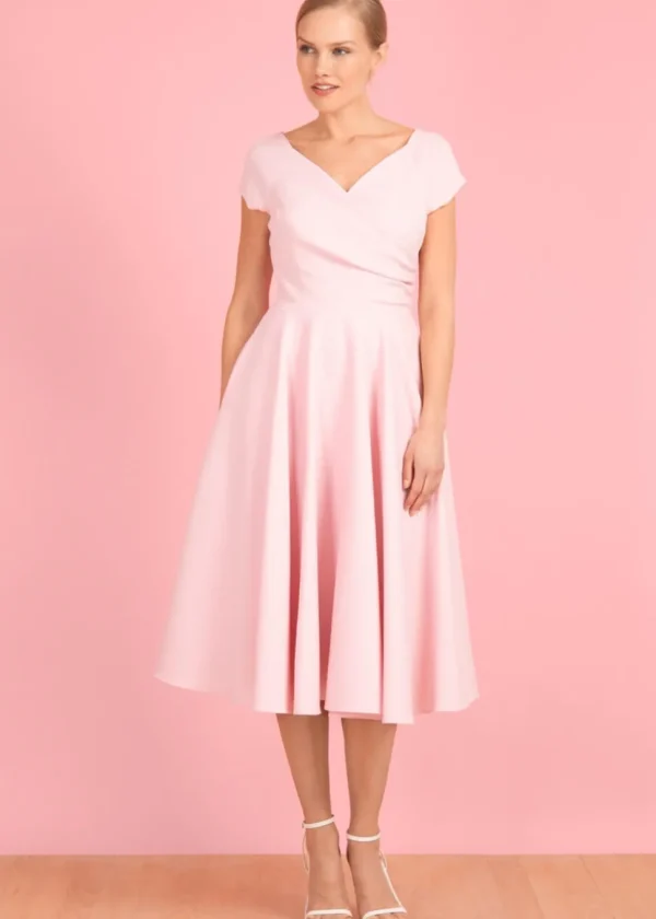 Pretty Dress Company Hourglass 50's Swing Dress Pale Pink