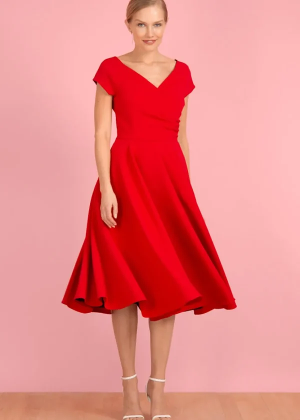 Pretty Dress Company Hourglass 50's Swing Dress Red