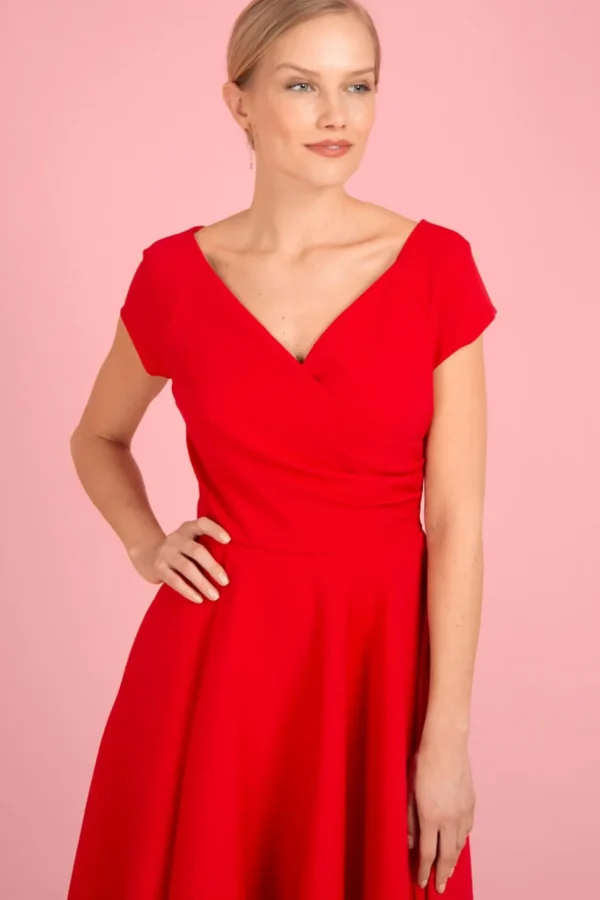 Pretty Dress Company Hourglass 50's Swing Dress Red