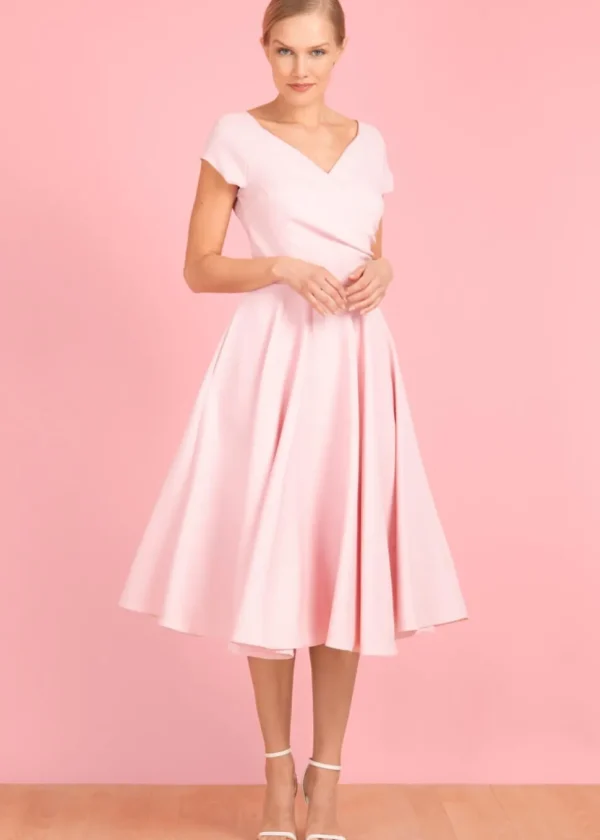 Pretty Dress Company Hourglass 50's Swing Dress Pale Pink