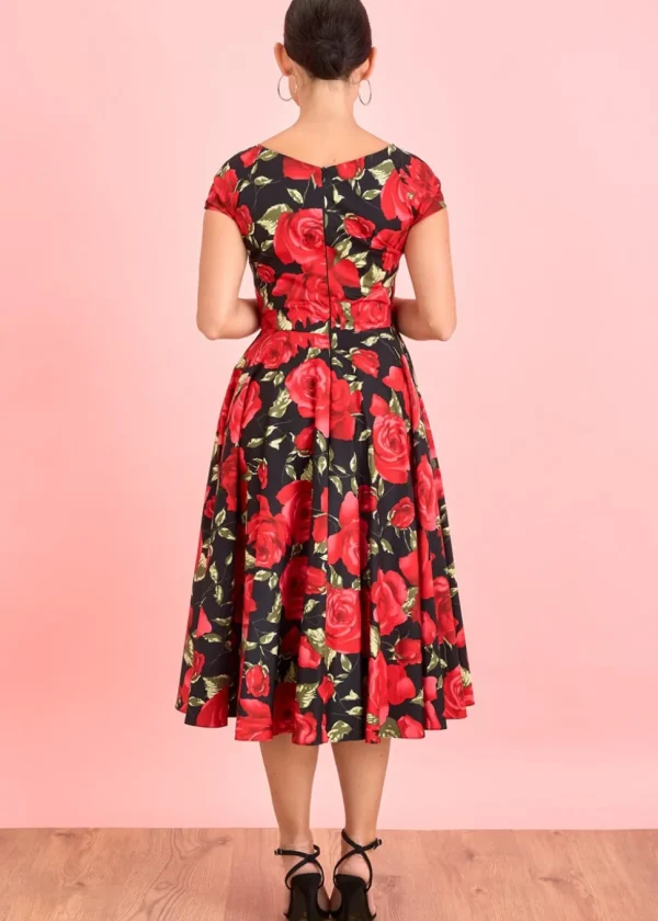 Pretty Dress Company Hourglass Sorrento 50's Swing Dress Black Red