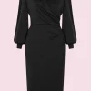 Pretty Dress Company Jenson 50's Pencil Dress Black
