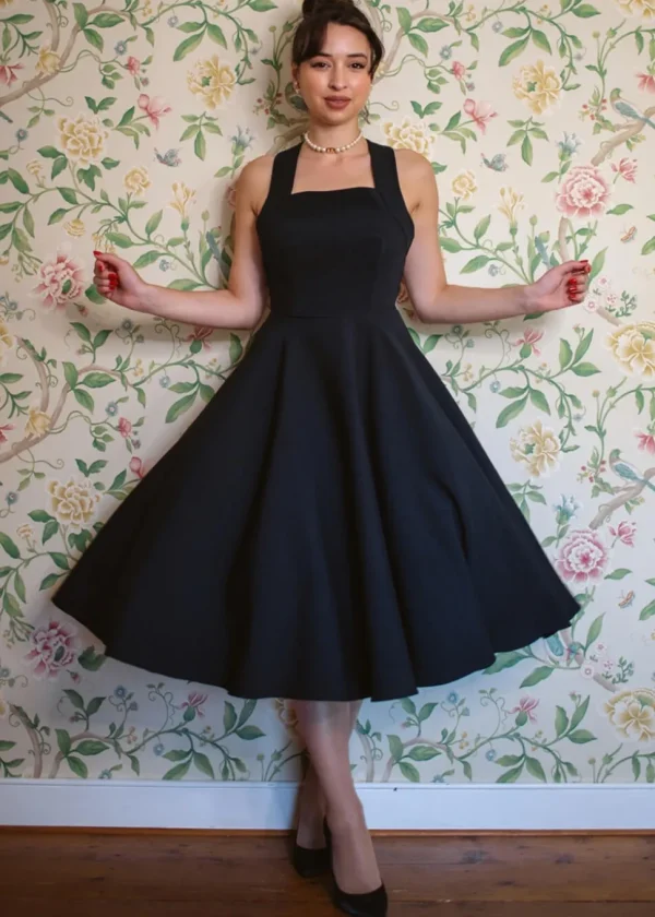 Pretty Dress Company Kirstin Pinafore 50's Swing Dress Black