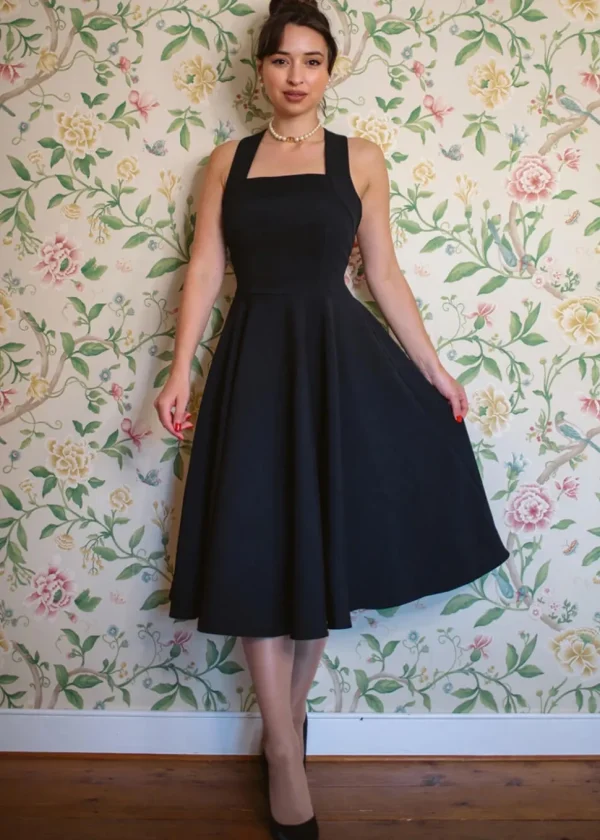 Pretty Dress Company Kirstin Pinafore 50's Swing Dress Black