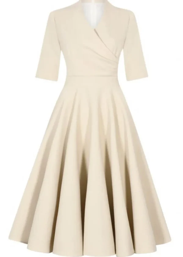 Pretty Dress Company Leyla 50's Midi Swing Dress Champagne