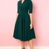 Pretty Dress Company Leyla 50's Swing Dress Forest Green