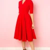 Pretty Dress Company Leyla 50's Midi Swing Dress Red
