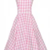 Pretty Dress Company Priscilla Gingham 50's Swing Dress Pale Pink