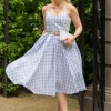 Pretty Dress Company Priscilla Gingham 50's Swing Dress Pale Blue