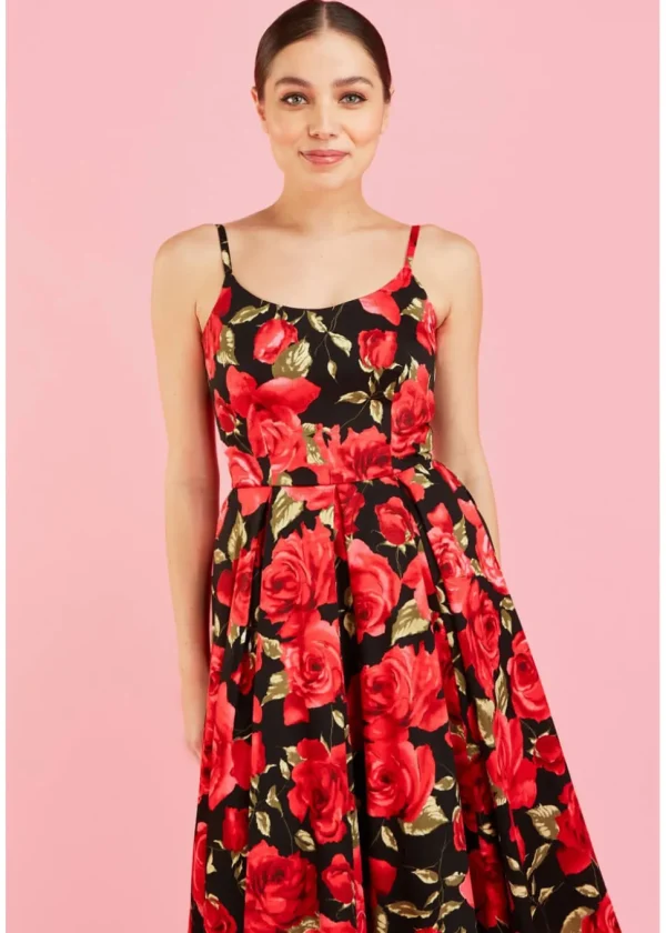 Pretty Dress Company Priscilla Sorrento 50's Swing Dress Black Red