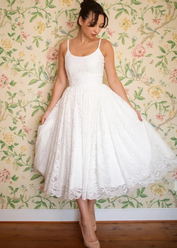 Pretty Dress Company Priscilla Lace 50's Swing Dress Ivory