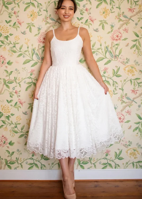 Pretty Dress Company Priscilla Lace 50's Swing Dress Ivory