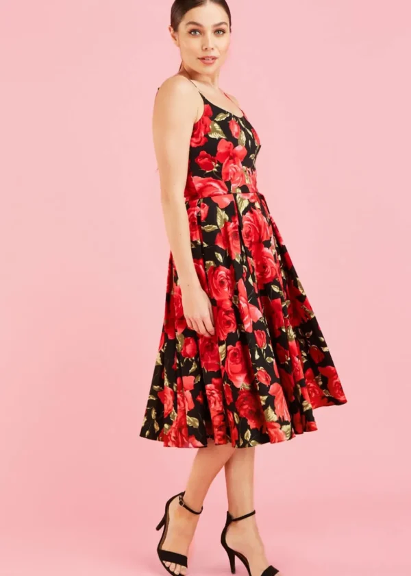 Pretty Dress Company Priscilla Sorrento 50's Swing Dress Black Red