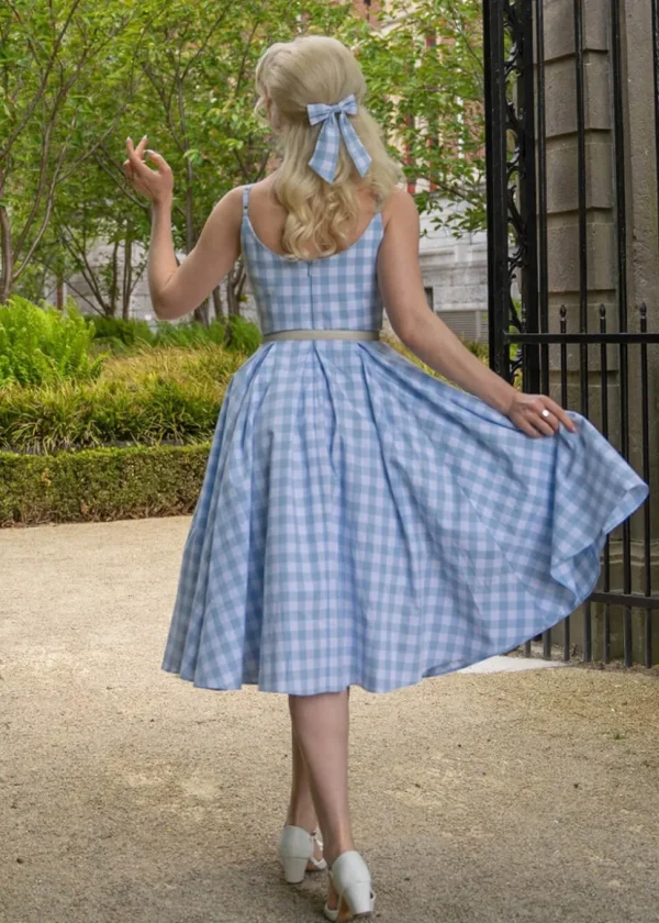 Pretty Dress Company Priscilla Gingham 50's Swing Dress Pale Blue