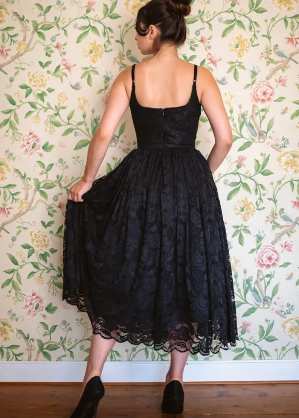 Pretty Dress Company Priscilla Lace 50's Swing Dress Black