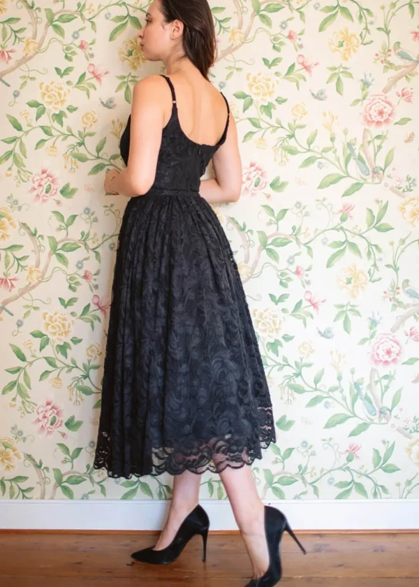 Pretty Dress Company Priscilla Lace 50's Swing Dress Black