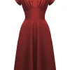Pretty Retro Classic 50's Swing Dress Red