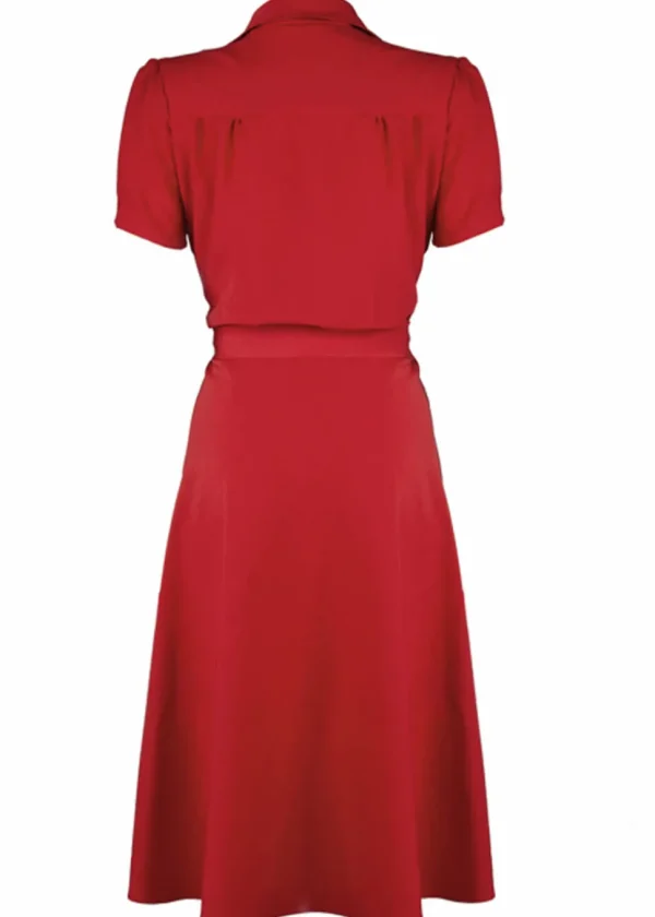 Pretty Retro Landgirl 40's A-Line Dress Red
