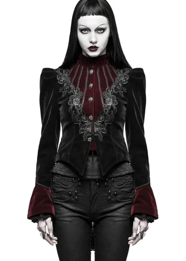 Punk Rave Crimson Peak Jacket Black Red