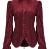 Punk Rave The Manor Velvet Blouse Red