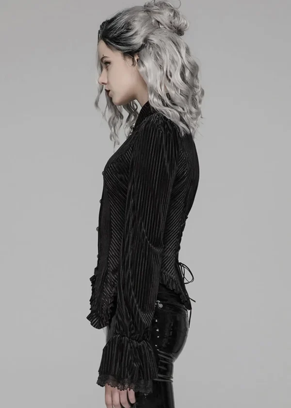 Punk Rave The Manor Velvet Blouse Black