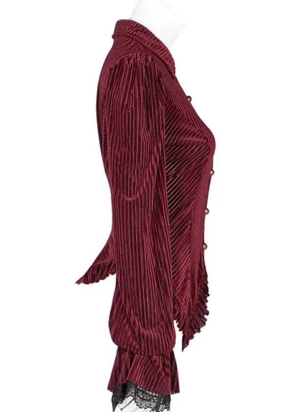 Punk Rave The Manor Velvet Blouse Red
