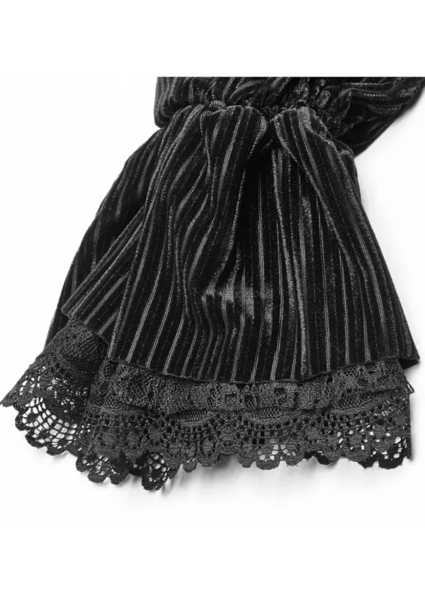 Punk Rave The Manor Velvet Blouse Black