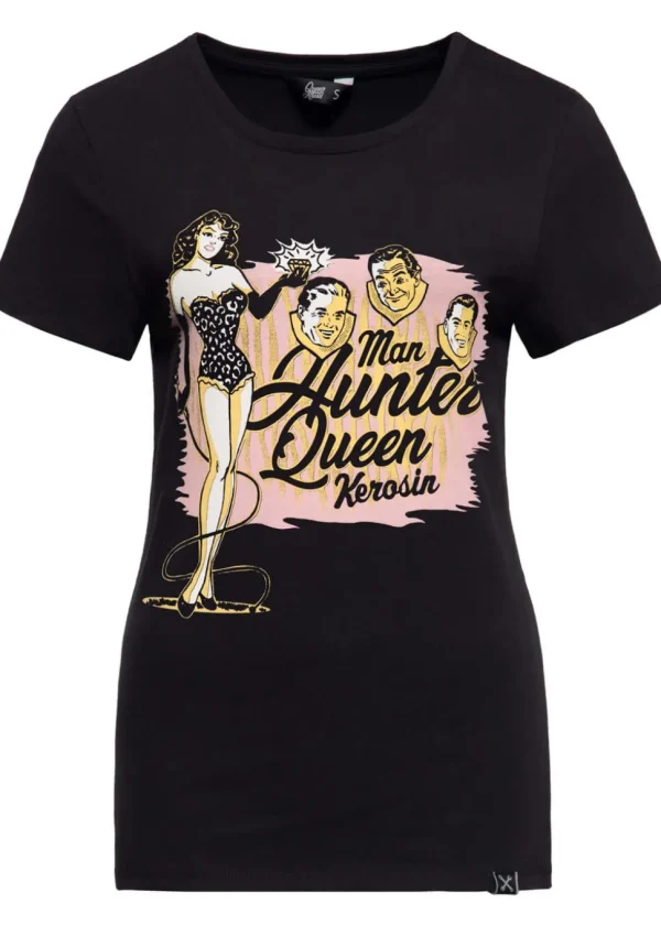 Queen Kerosin Man Hunter Girly T-Shirt Black