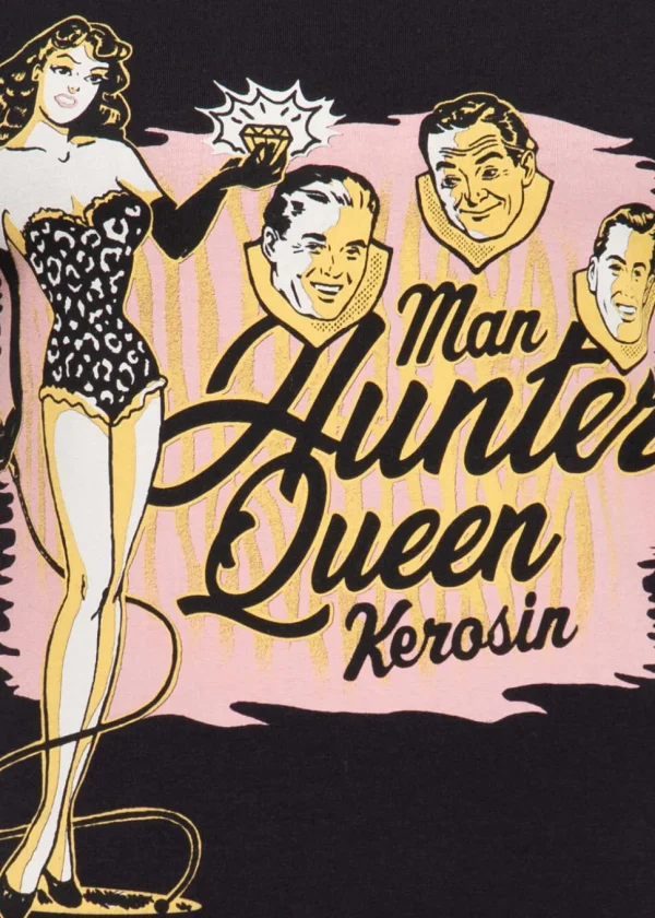 Queen Kerosin Man Hunter Girly T-Shirt Black