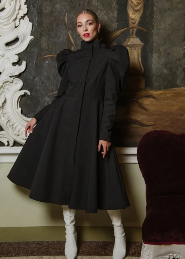 RainSisters Empress Water-Repellent 50's Raincoat Black