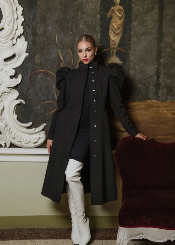 RainSisters Empress Water-Repellent 50's Raincoat Black