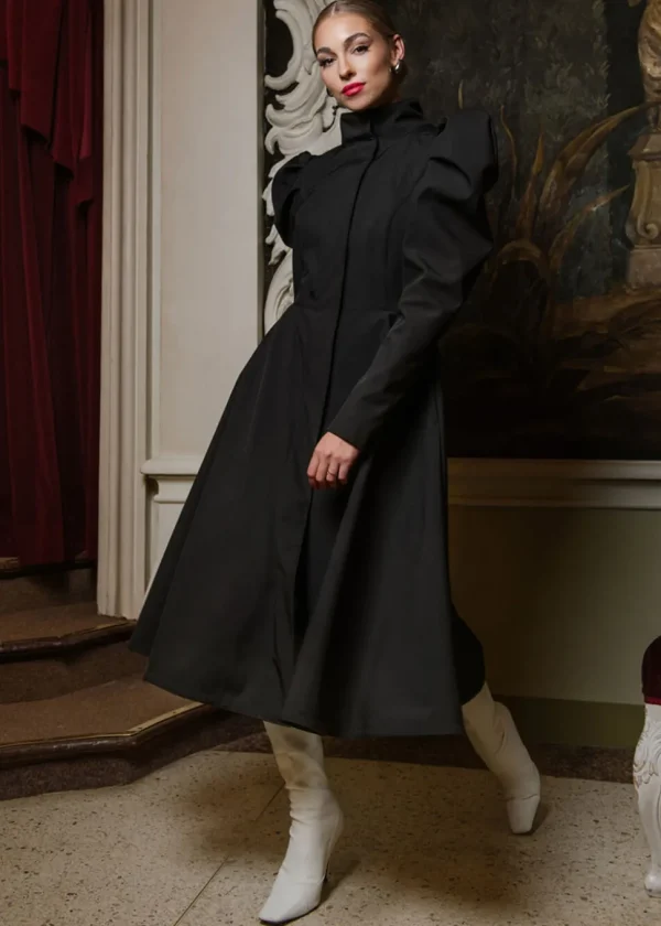 RainSisters Empress Water-Repellent 50's Raincoat Black