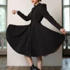 RainSisters Midnight Water-Repellent 50's Raincoat Black Pink