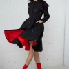 RainSisters Strawberry Water-Repellent 50's Raincoat Black