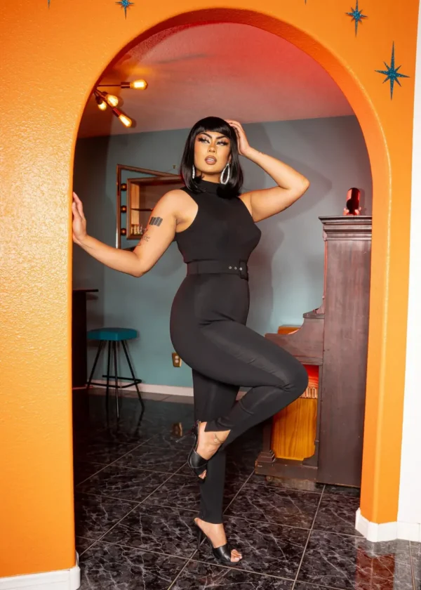 Rebel Love Clothing Celina 50's Catsuit Jumpsuit Black