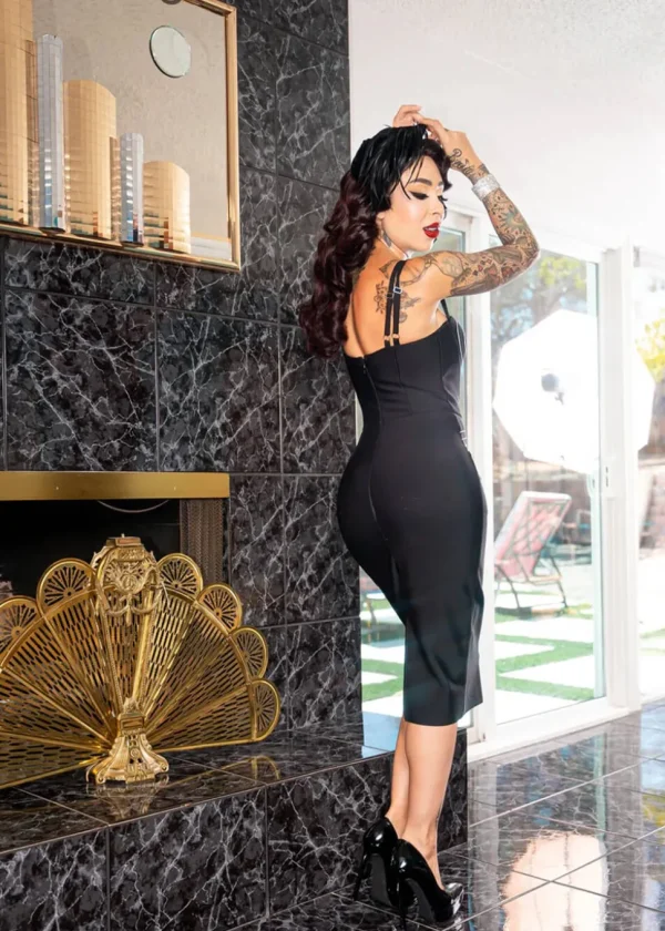 Rebel Love Clothing Twilight 50's Pencil Dress Black