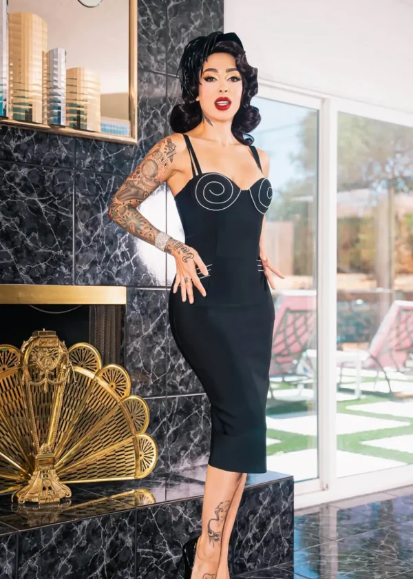 Rebel Love Clothing Twilight 50's Pencil Dress Black