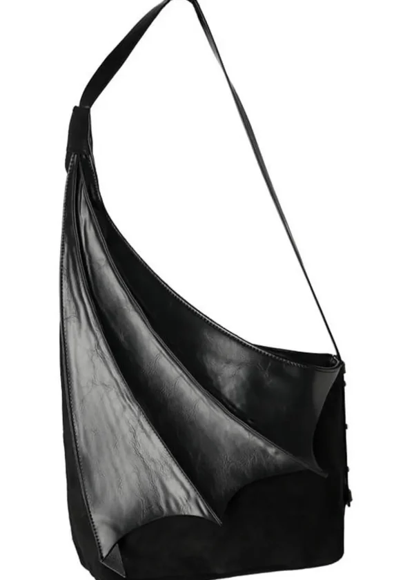 Restyle Bat Winged Hobo Shoulderbag Black