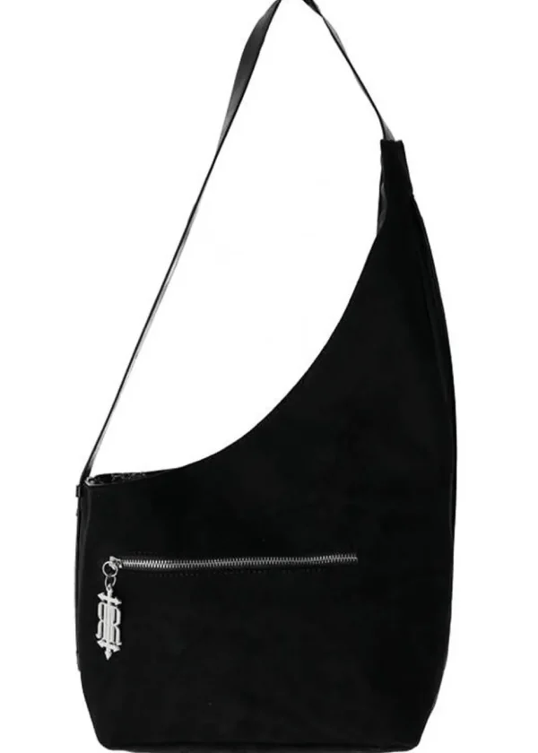 Restyle Bat Winged Hobo Shoulderbag Black