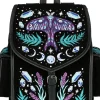 Restyle Enchanted Forest Moth Fern Embroidery Backpack Black
