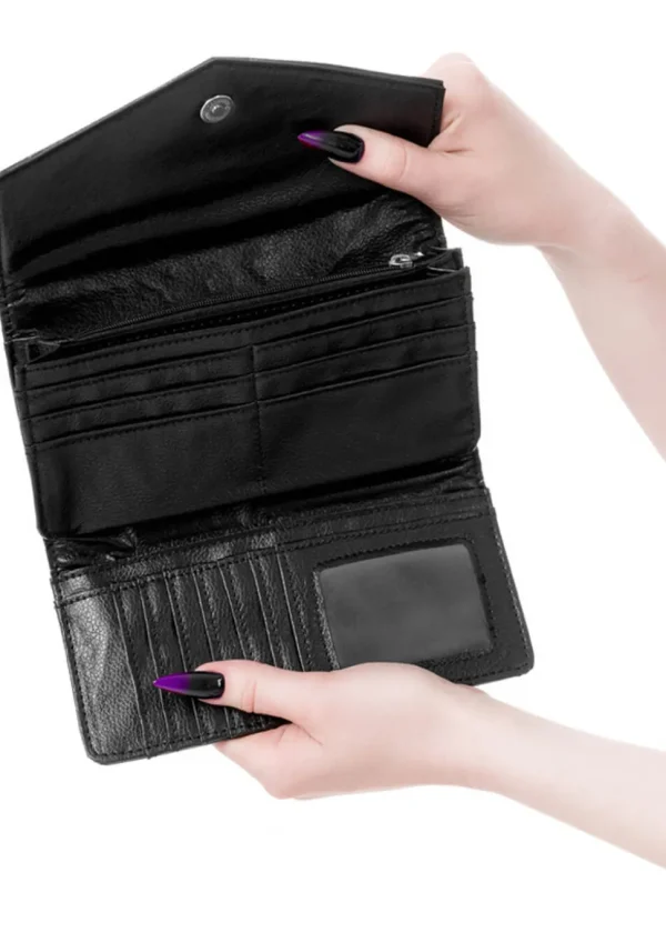 Restyle Enchanted Forest Moth Fern Wallet Black