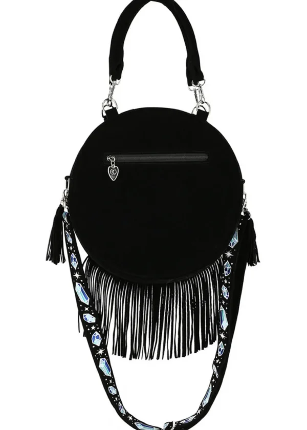 Restyle Enchanted Forest Moth Fern Round Bag Black