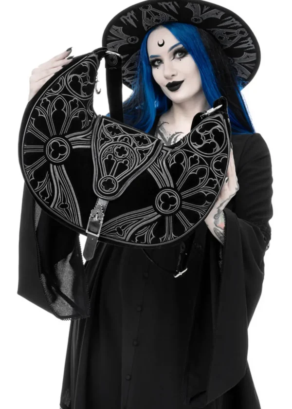 Restyle Gothic Chapel Hobo Shoulderbag Black