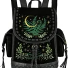 Restyle Herbal Fern Embroidery Backpack Black