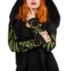 Restyle Herbal Fern Embroidery Hoodie Black