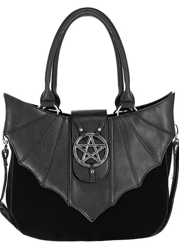 Restyle Ominous Bat Pentagram Bag Black